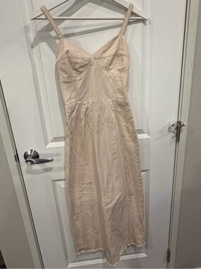 Sincerely Jules Cream Midi Dress with Sweetheart Neckline